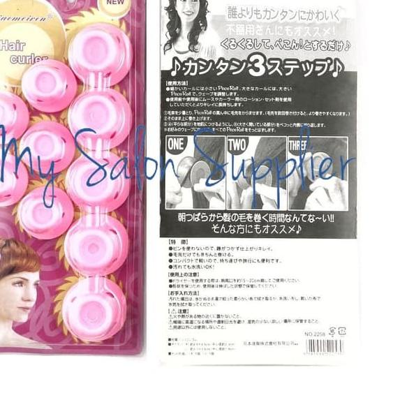♠ Peco Roll Set isi 10 Curly Hair Roll Rambut ◙