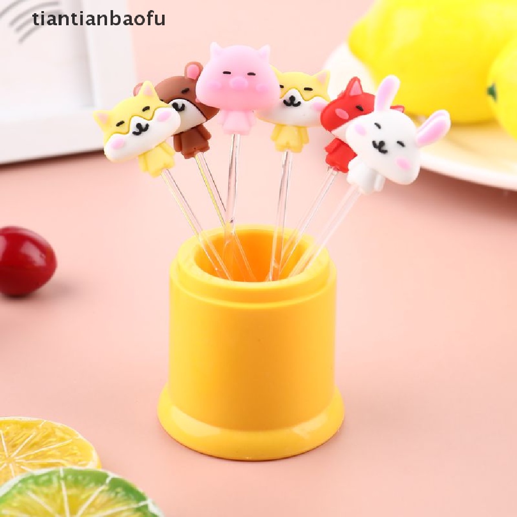 8 Pcs Garpu Tusuk Gigi Desain Kartun Princess Untuk Makanan Ringan Anak