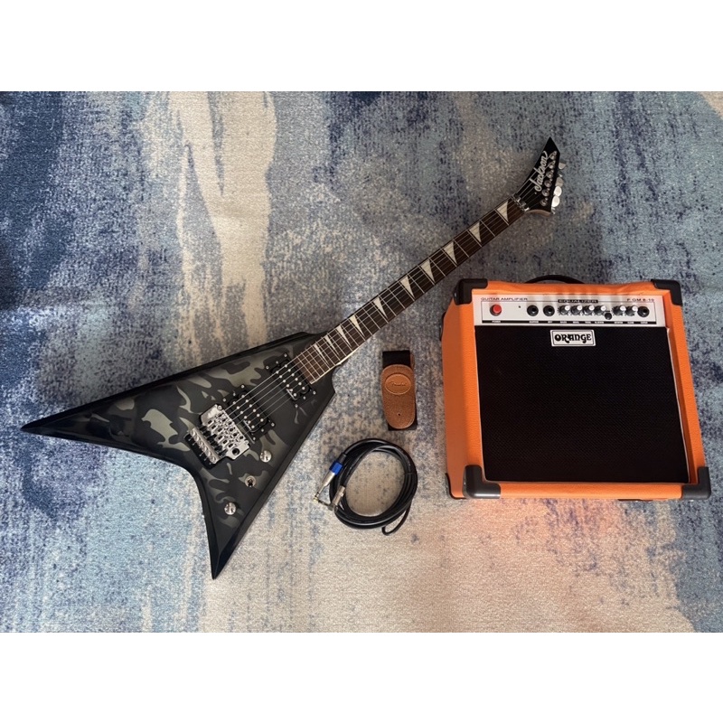 Paket Gitar Jackson Dinky V RR Army Dan Ampli Orange
