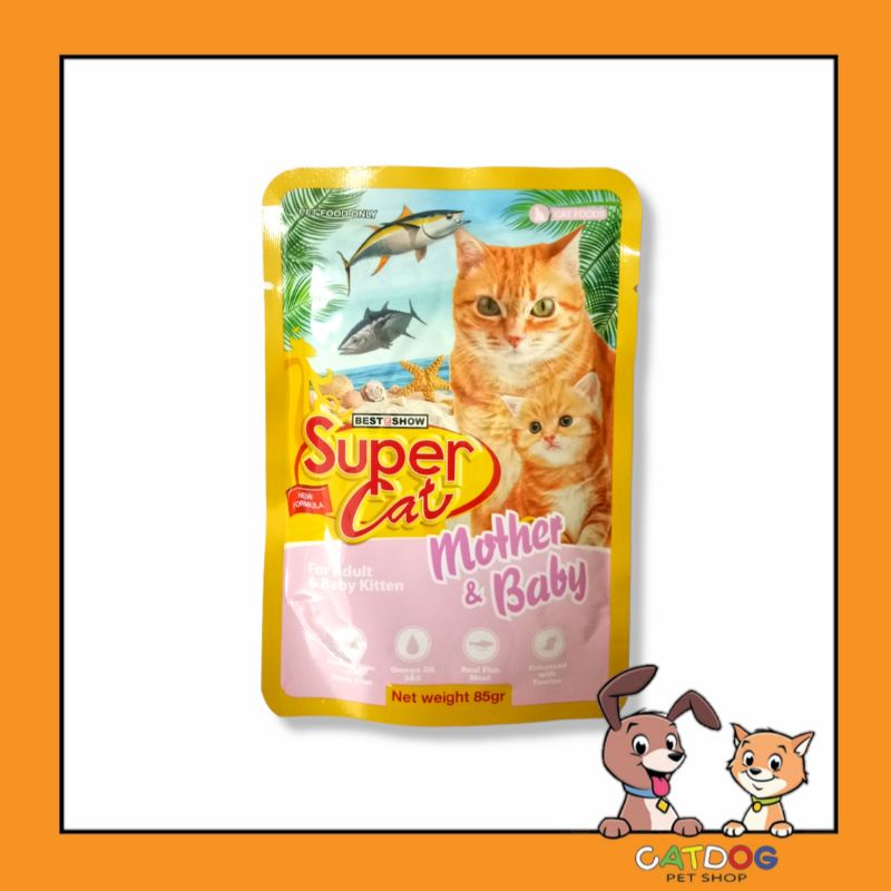Super Cat Pouch Mother & Baby 85gr - Makanan Basah Kucing/Makanan Basah Bayi Kucing