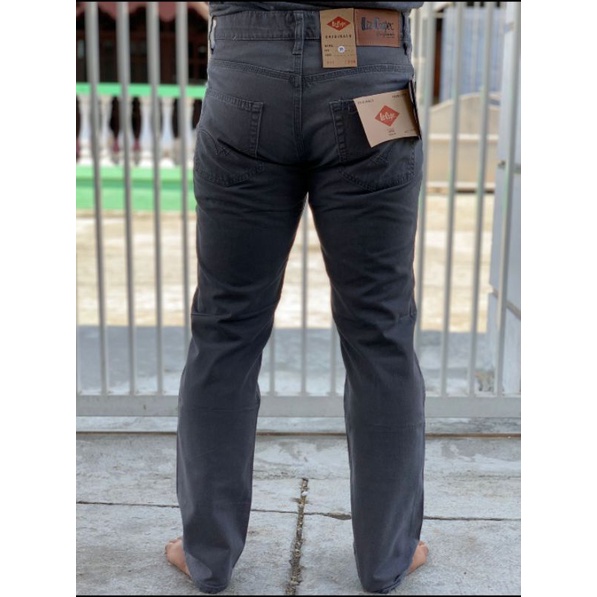 Celana Panjang Lee Cooper Casual Abu tua Pria laki-laki Standar Regular Grade Ori