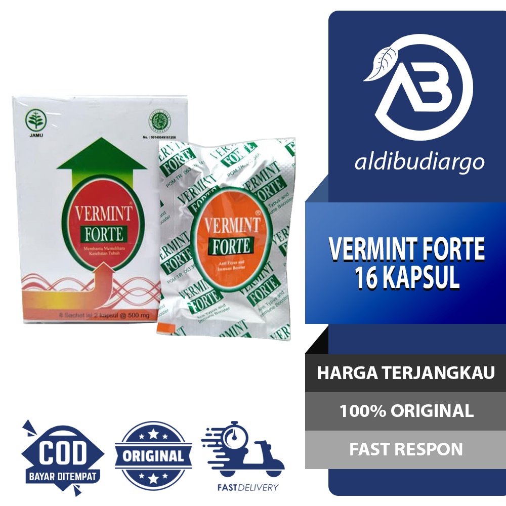 VERMINT FORTE KAPSUL EKSTRAK CACING ISI 16 OBAT DEMAM