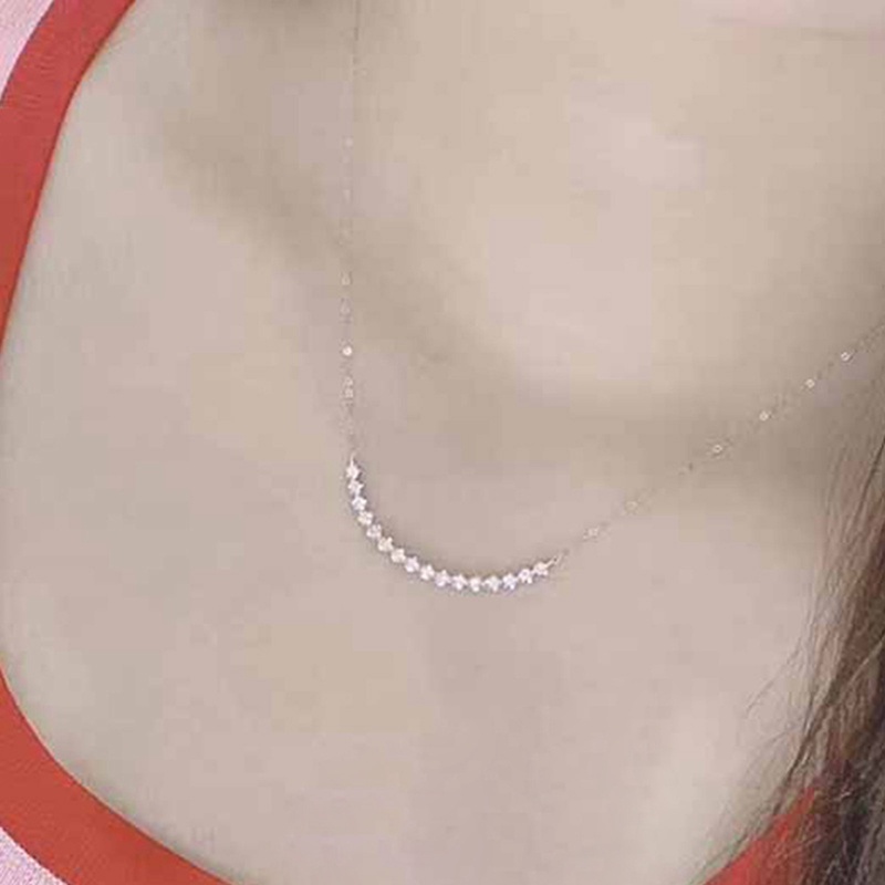 Kalung Rantai Dengan Liontin Batu Zircon Kubik Untuk Wanita