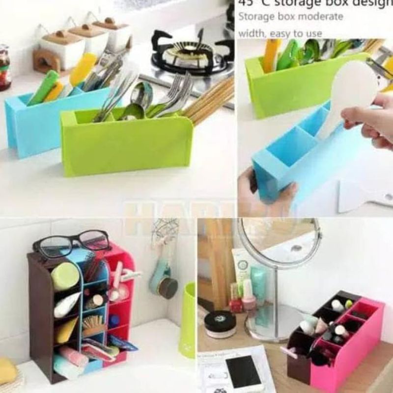 MJ88 Rak Mini 4 Sekat Serbaguna Organizer Meja Tempat Alat Tulis Ori Super Murah