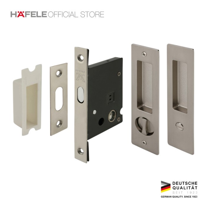 Hafele Mortise Sliding Door - Badan Kunci Pintu Geser - Satin