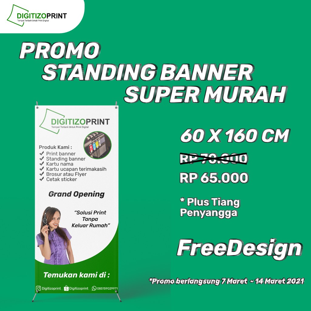 X banner / Standing Banner Murah Free Design