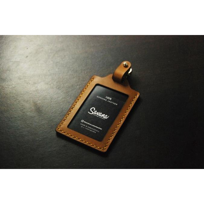 

BAYAR COD ID Card / Name Tag Holder Kulit / Dompet Id Card Jepit - Custom Nama SALE Kode 1113