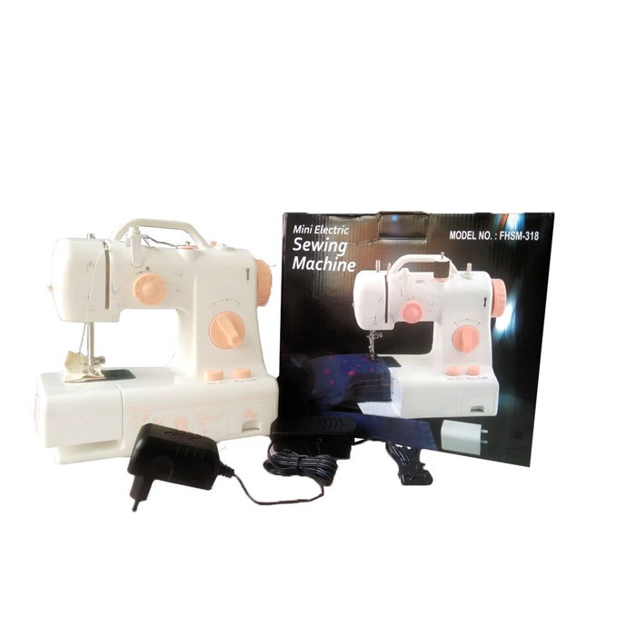 MESIN JAHIT MINI FHSM-318 PORTABLE BISA JAHIT MAJU - MUNDUR