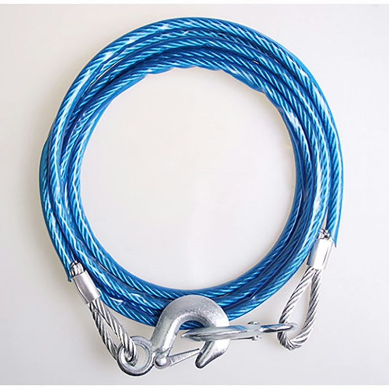 7 Ton Tali Derek Mobil 5 M Tali Penarik Mobil Kawat Sling Baja Hook Emergency Tow Rope