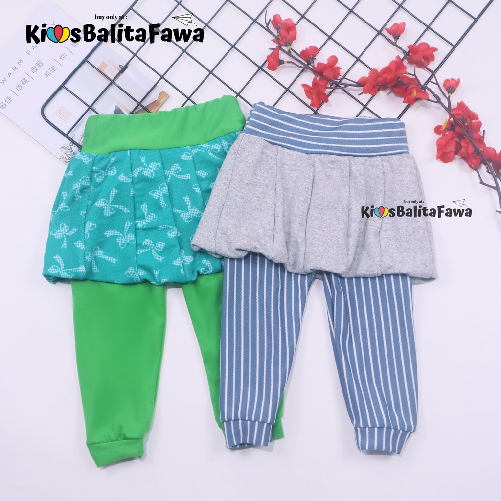 Legging Balloon Baby Girl 0-12 Bulan / Leging Rok Celana Panjang - Pants Baby Kaos - Motif Polos