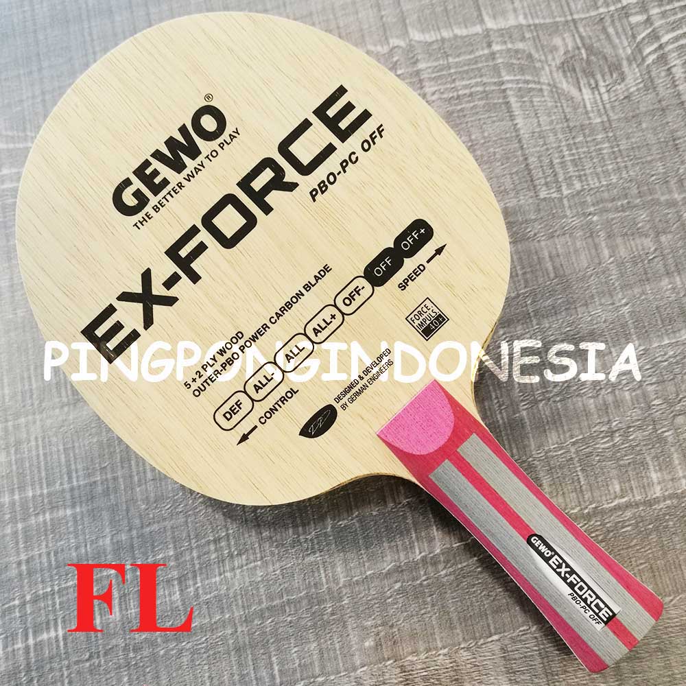 GEWO Ex-Force PBO-PC OFF - Kayu Pingpong Blade Tenis Meja Bet Bat Offensive