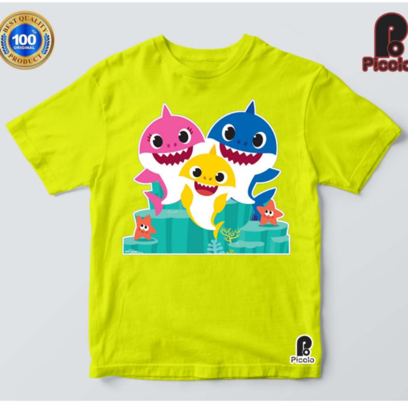 Baju Anak / Kaos Anak / Pakaian Anak / Premium  T-shirt Lengan Pendek Motif Print Kartun Baby Shark8