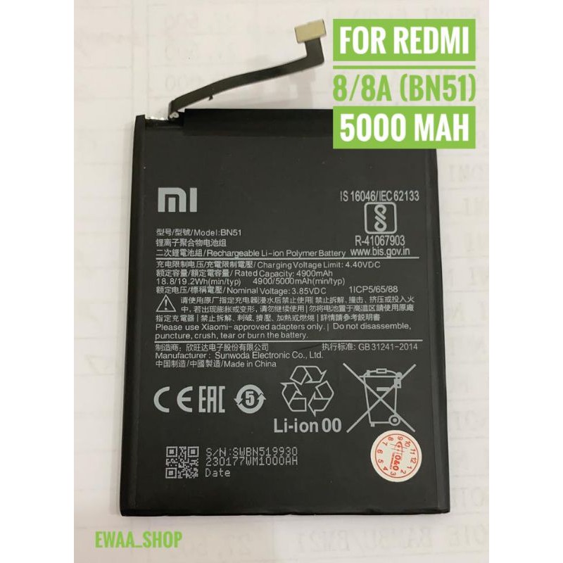 BATTERY BATERAI BATRE XIAOMI REDMI 8/8A (BN51) ORIGINAL