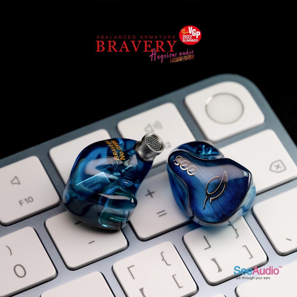 SeeAudio Bravery Edition Aniversary Earphone In Ear Hifi 4 Balanced Armature Warna Biru Navy