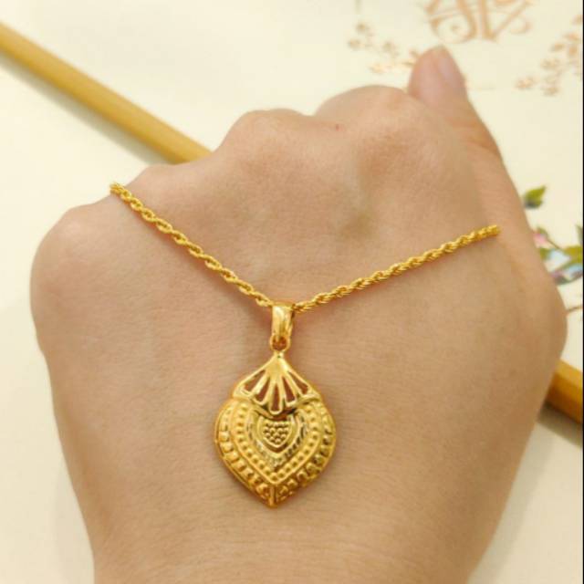 Necklace Pendant Etnik Luxury Jewellery Gold Shop Kalung Emas asli