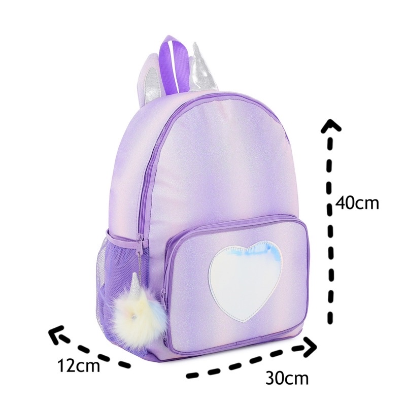 tas unicorn besar glitter tu056 ransel anak perempuan sd backpack sekolah