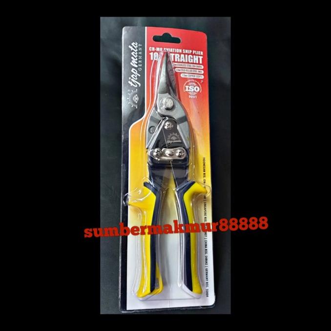 gunting seng / gunting baja ringan 10" lurus cap mata (eyebrand)