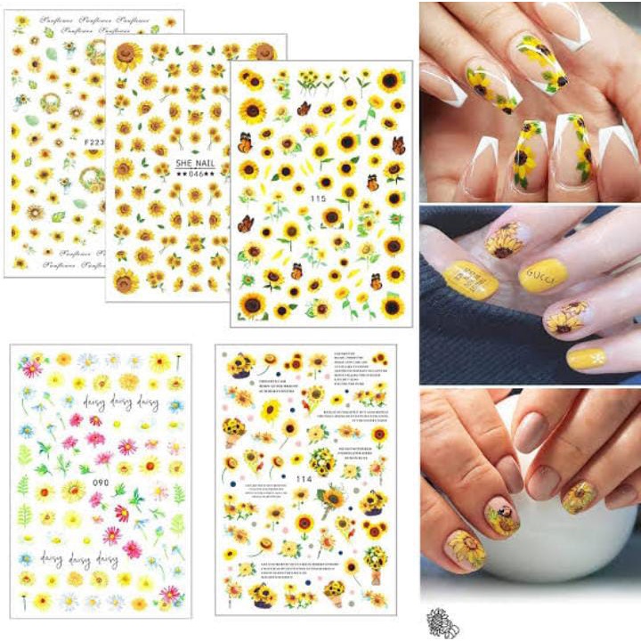 NAIL ART STICKER WATER TRANSFR BUNGA MATAHARI NAIL ART / KUKU