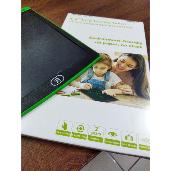 LCD WRITING TABLET 8.5 INCH / PAPAN TULIS ANAK DAN DEWASA-Hijau