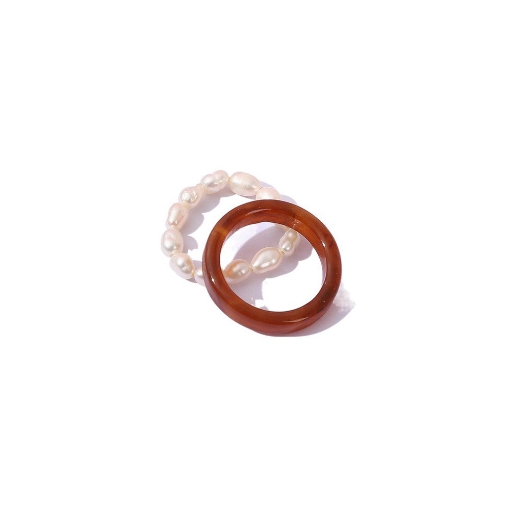 Cincin Jari Telunjuk Model Terbuka Bahan Resin Akrilik Gaya Korea Untuk Wanita