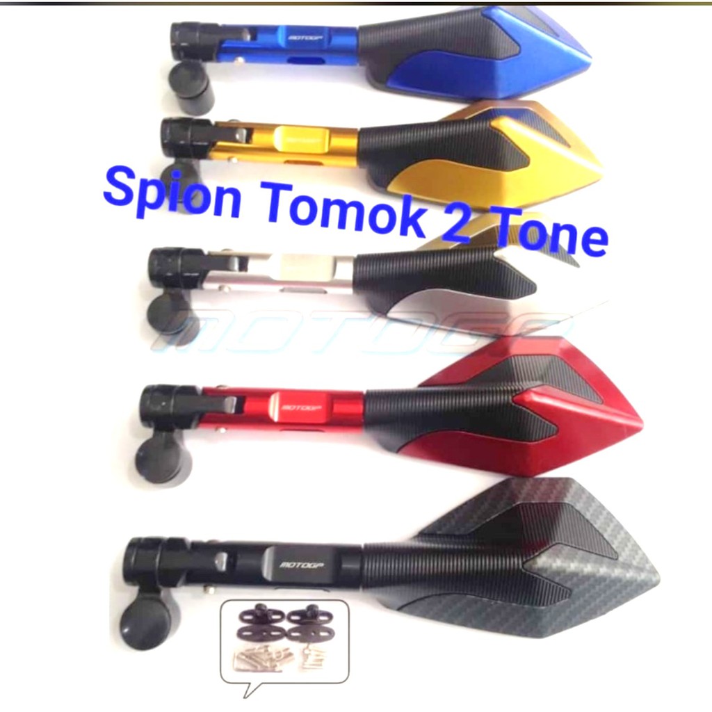 SPION TOMOK FULL CNC 2tone UNTUK SEMUA JENIS MOTOR -spion tomok UNIVERSAL segala jenis motor