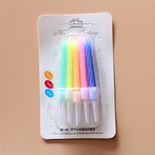 Lilin Ulang Tahun Spiral / Ulir Pendek Warna Metalik / Pastel isi 10 pcs - MKM