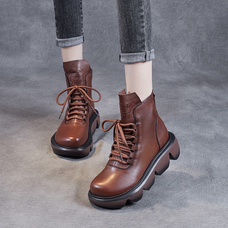 Martin Boot Cewek Wanita  Inggris Dr. Martens Boots Wanita 2021 Gugur  Retro Platform Boots Sepatu K