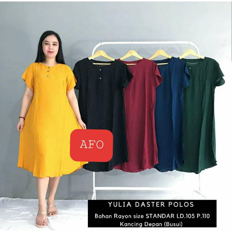 DASTER RAYON TEBAL POLOS KANCING LD 105 | DRESS POLOS ORI