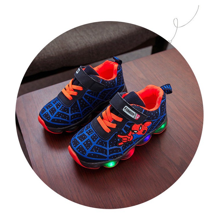 Sepatu LED Sneakers Kids Shoes dengan Lampu LED Sepatu Anak Laki Size 21-35 Usia 1-8 Tahun