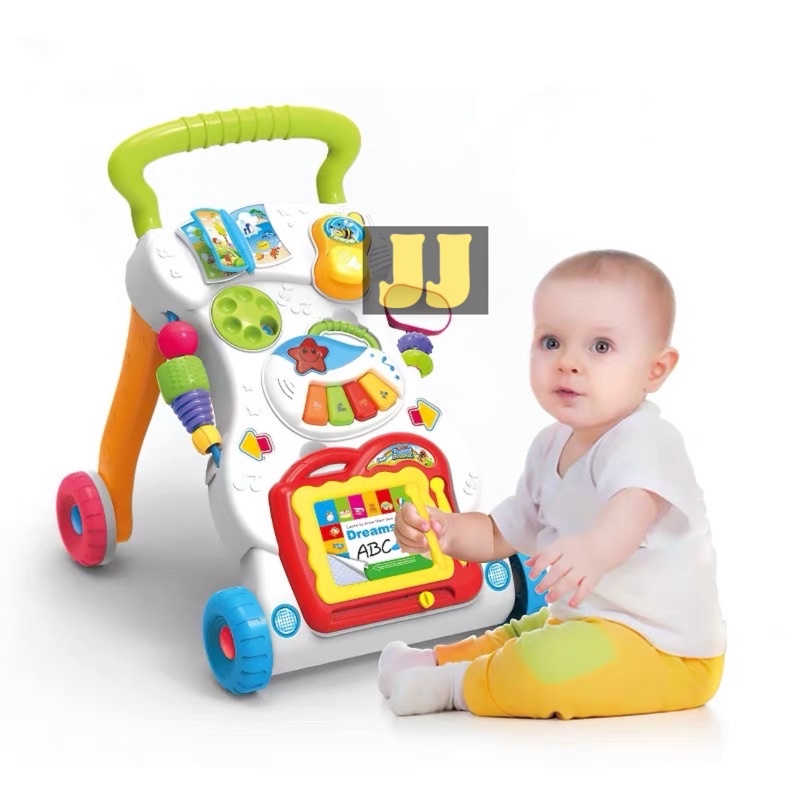 Mainan Dorongan Baby Push Walker Musical Dorongan Belajar Jalan Anak Balita