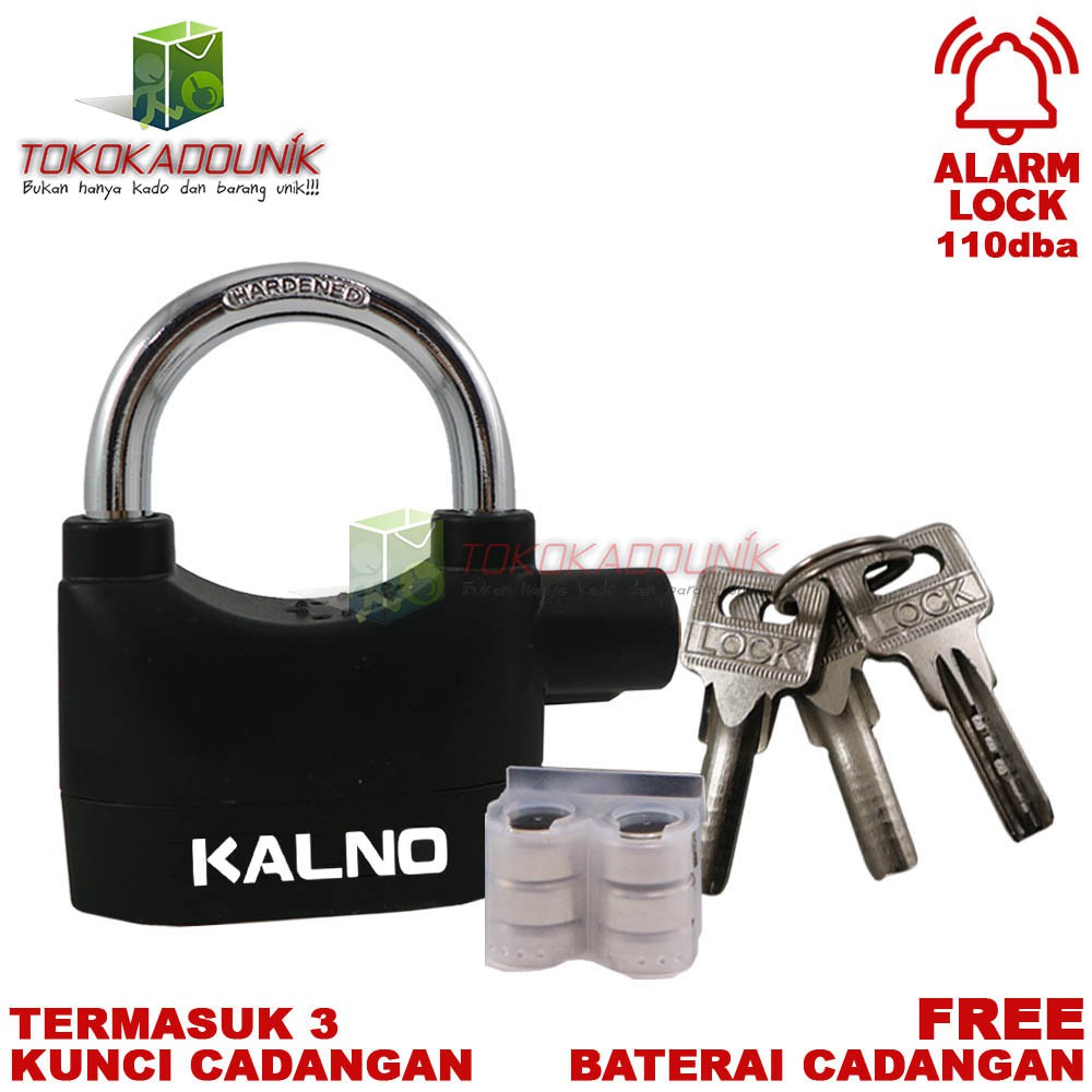 Gembok Alarm Anti Maling - Free Baterai Cadangan