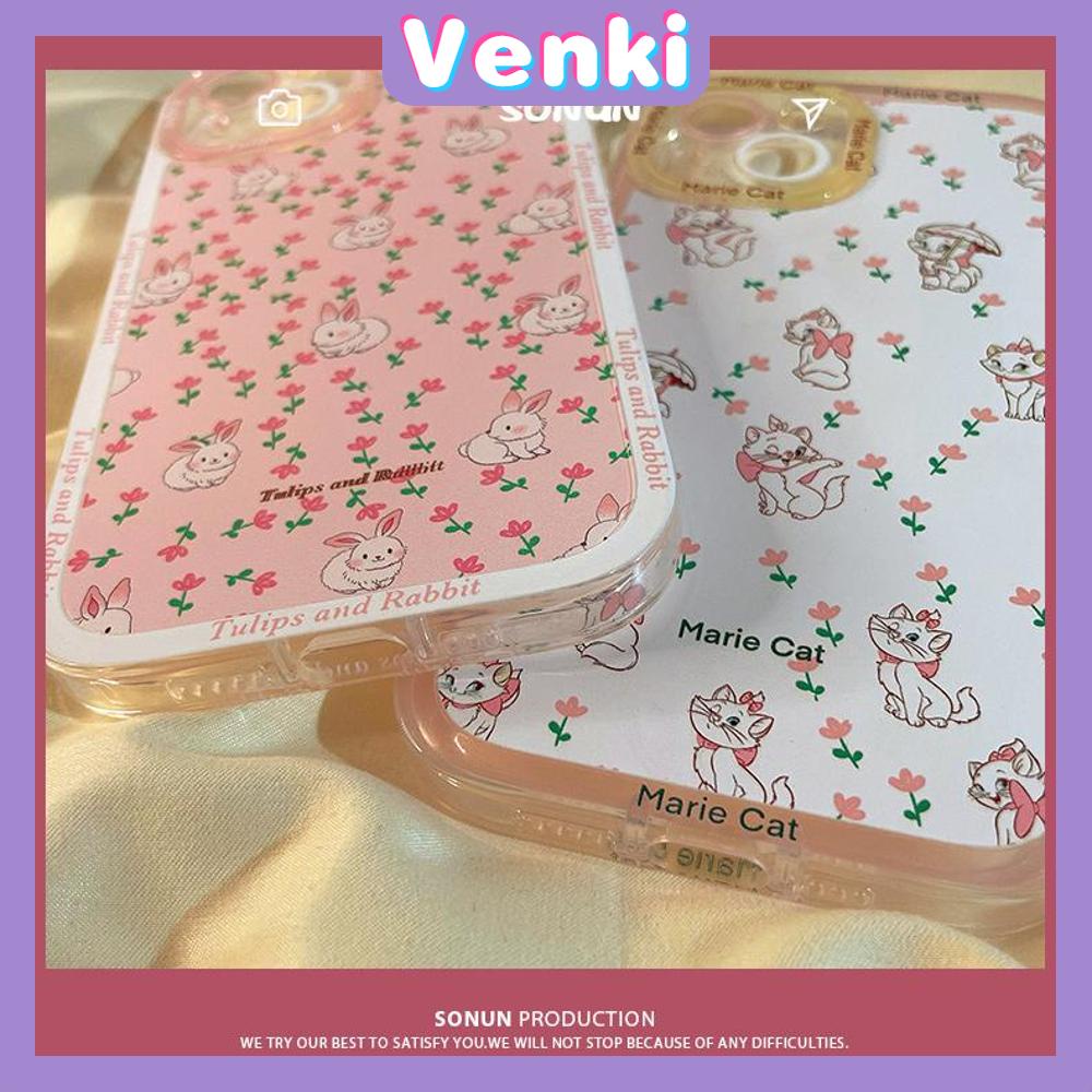 iPhone Case Silicone Soft Case Clear Case Square Edge Shockproof Protection Camera Pink Flowers Cute Compatible For iPhone 11 iPhone 13 Pro Max iPhone 12 Pro Max iPhone 7 Plus xr