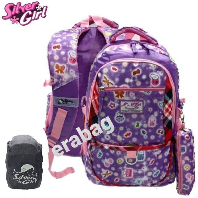 Tas ransel silver girl tas anak wanita alto impor &amp; tempat pensil