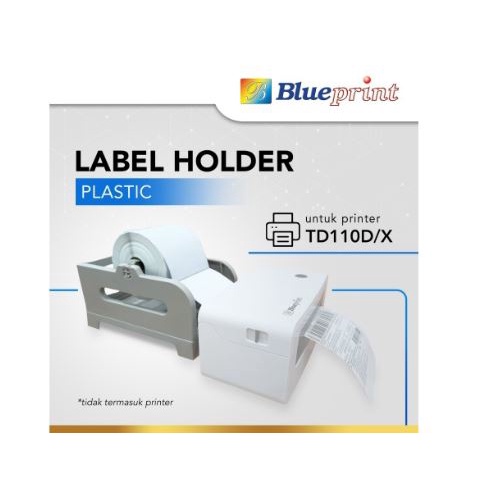 Holder printer resi label barcode sticker roll external blueprint plastic plastik 2in1