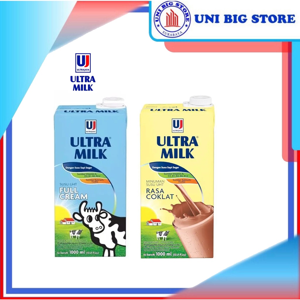 Jual Susu Ultra Milk UHT 1000 Ml | Full Cream - Coklat 1 Liter ...