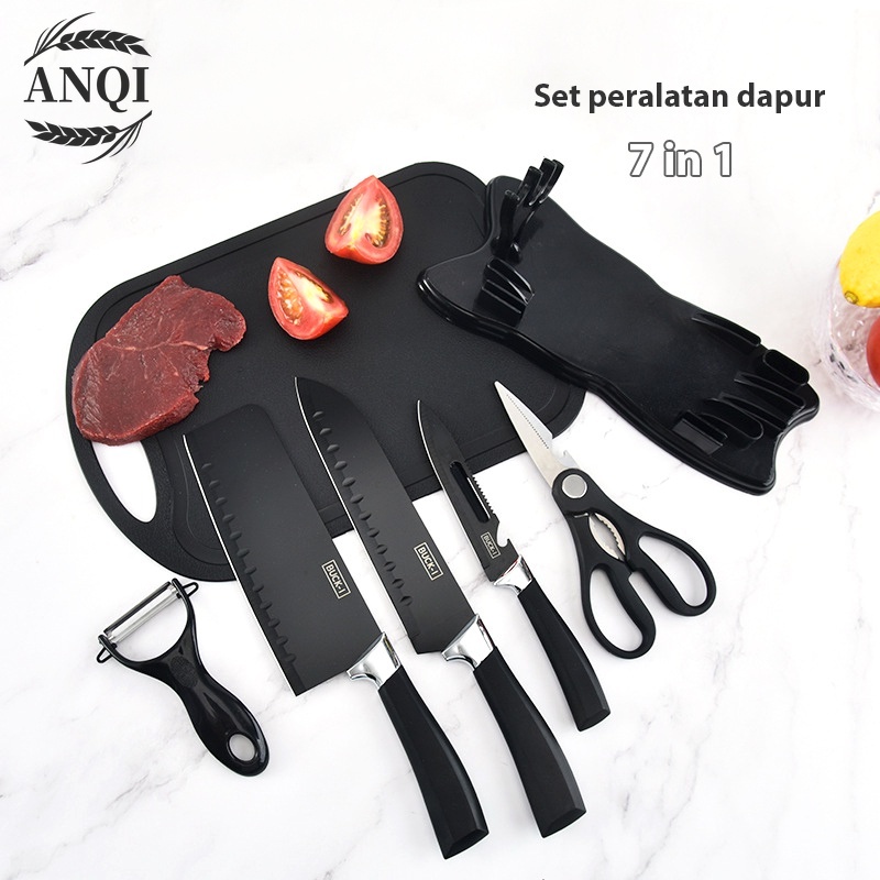 PISAU SET 7 IN 1 TALENAN /Poenscae KITCHEN KNIFE SET / Pisau Dapur Set FREE TALENAN MURAH