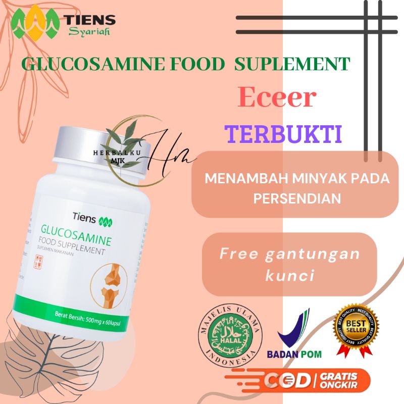 (ECERAN 1 KAPSUL) GLUCOSAMINE FOOD SUPLEMENT TIENS, GLUKOSAMIN PENAMBAH PERBAIKAN MINYAK AREA PERSEN