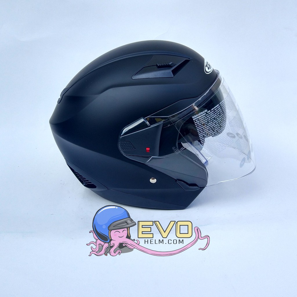 ZEUS ZS611 SOLID MATT BLACK ORIGINAL - HELM ZEUS HALFFACE ZEUS611 BLACKDOFF HITAM DOFF