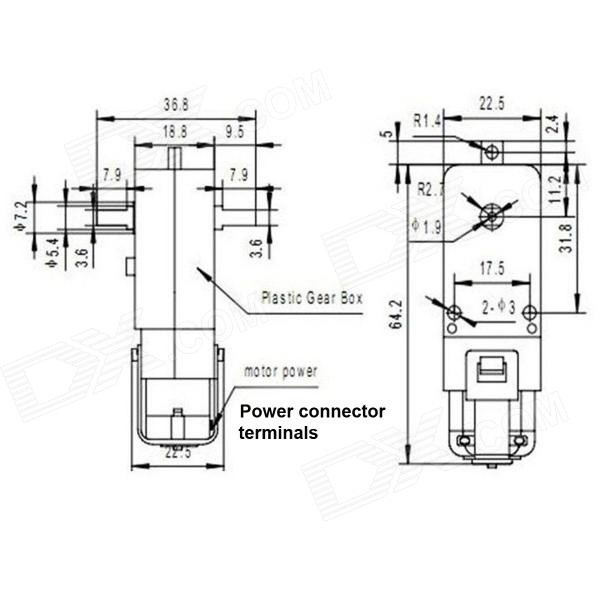DC Gear motor with tyre