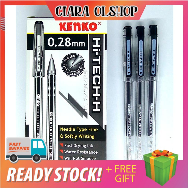

Pulpen Kenko Hi-Tech-H - 0.28 Mm - Hitam Kode El0422 Za 1 PAK ISI 12 PCS