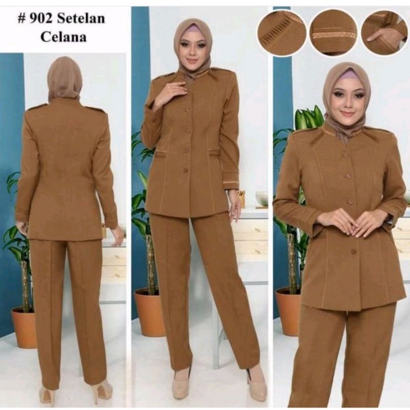 Baju Dinas Wanita Pemda Aceh Blazer PNS ASN Keki Seragam Pemda Khaki Wanita Baju  Dinas guru