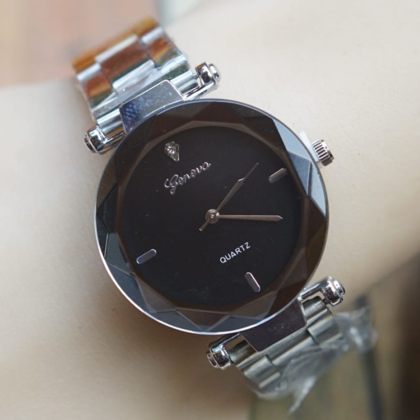 [ READY 6 WARNA ] JAM TANGAN MURAH WANITA ORIGINAL GENEVA TALI RANTAI BALOK // GN031-3