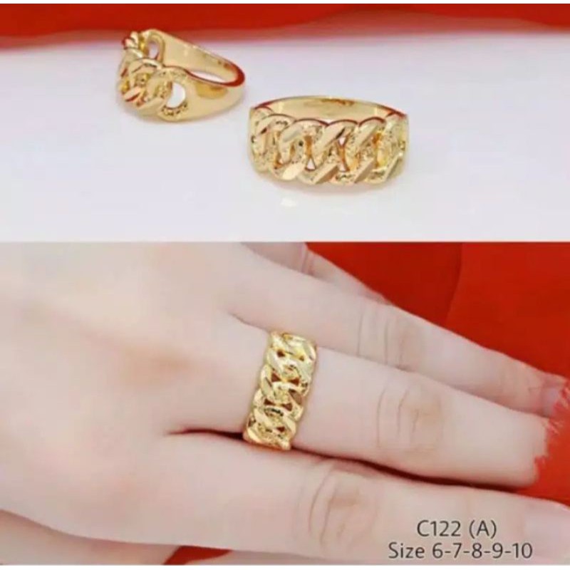 cincin motif rante perhiasan wanita