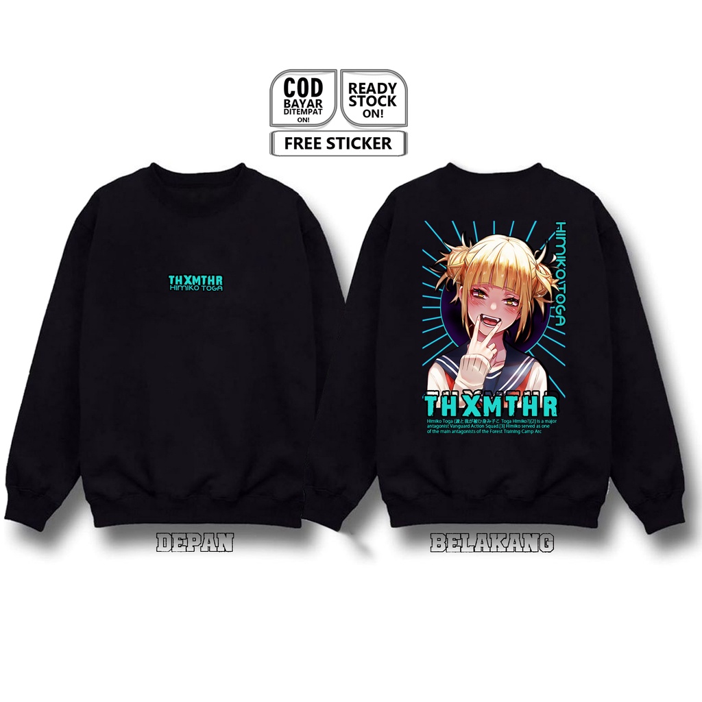 SWEATER WAIFU HIMIKO TOGA MY HERO ACADEMIA ANIME MANGA BAJU JEPANG IZUKU OBORO DABI KUROGIRI OTAKU S