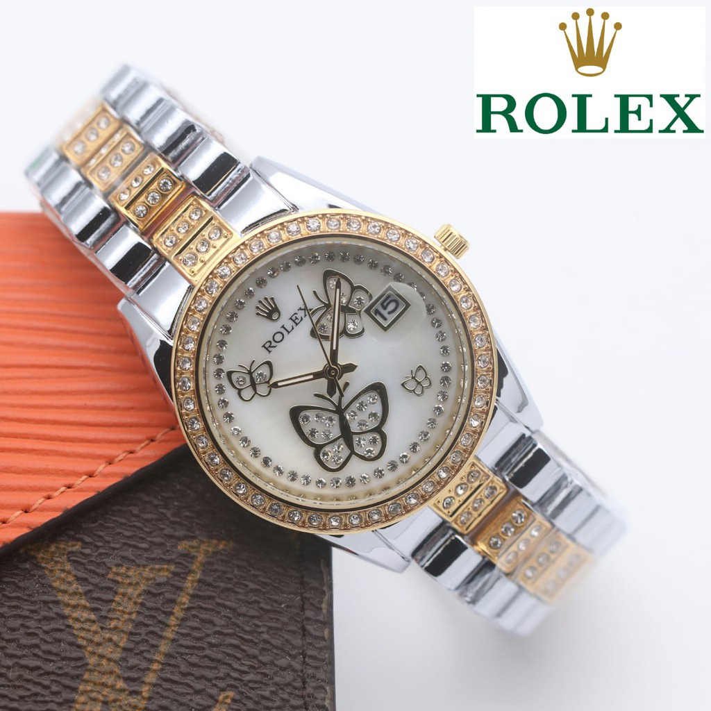 Jam Tangan Wanita Rolex Kupu Butterfly Rantai / jam tangan wanita fashion