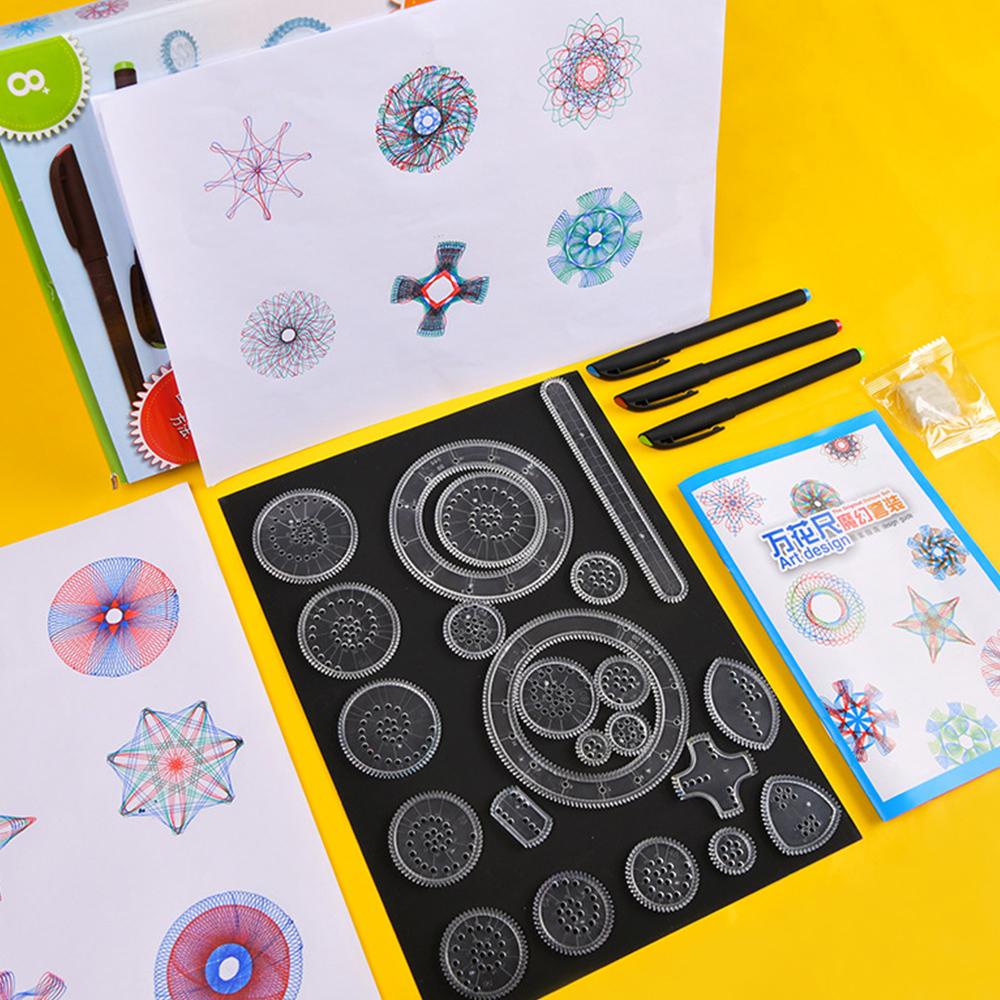 Lanfy Spirograph Student Supply Mainan Edukasi Interlocking Gears Roda Stensil