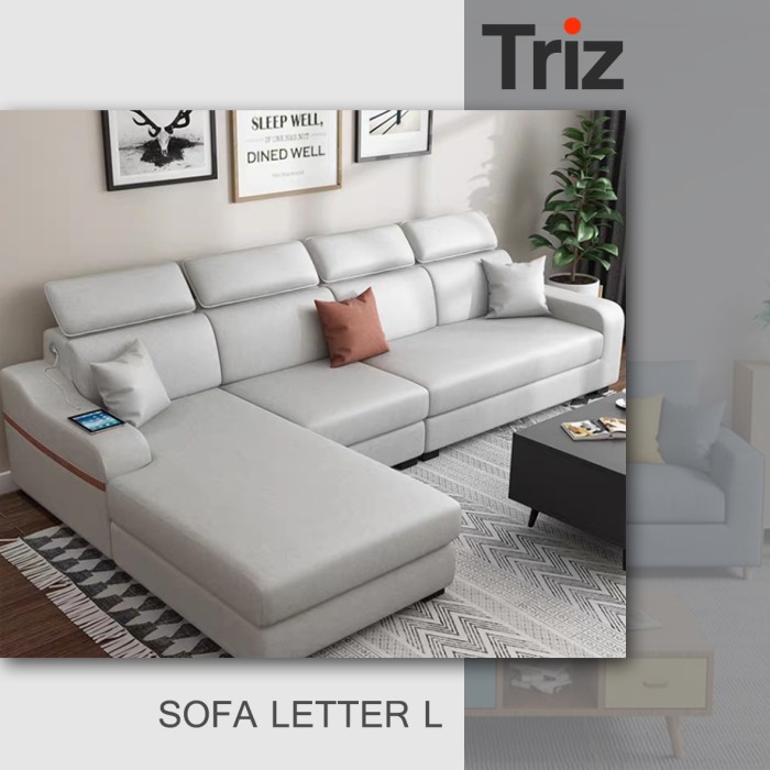 Triz Furniture Sofa Sofa Tamu Sofa Minimalis Sofa L Sudut Terbaru Putih Gading