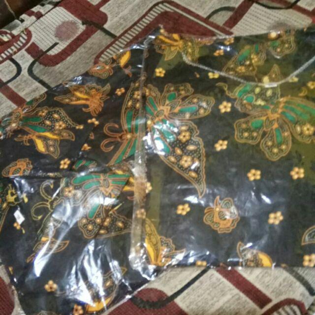 Dian Batik Hrb026 Kenongo Kemeja Tosca Pendek Pekalongan Padi M L Xl Sogan Tulis Halus Kemeja Batik