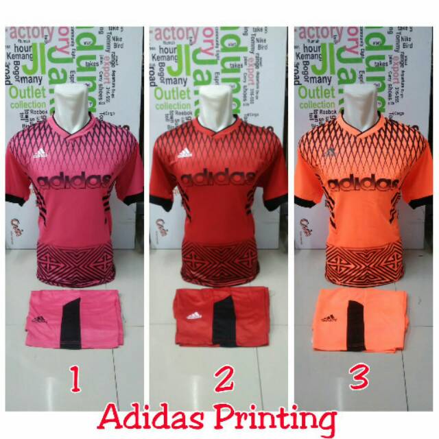 Setelan baju bola / futsal adidas printing
