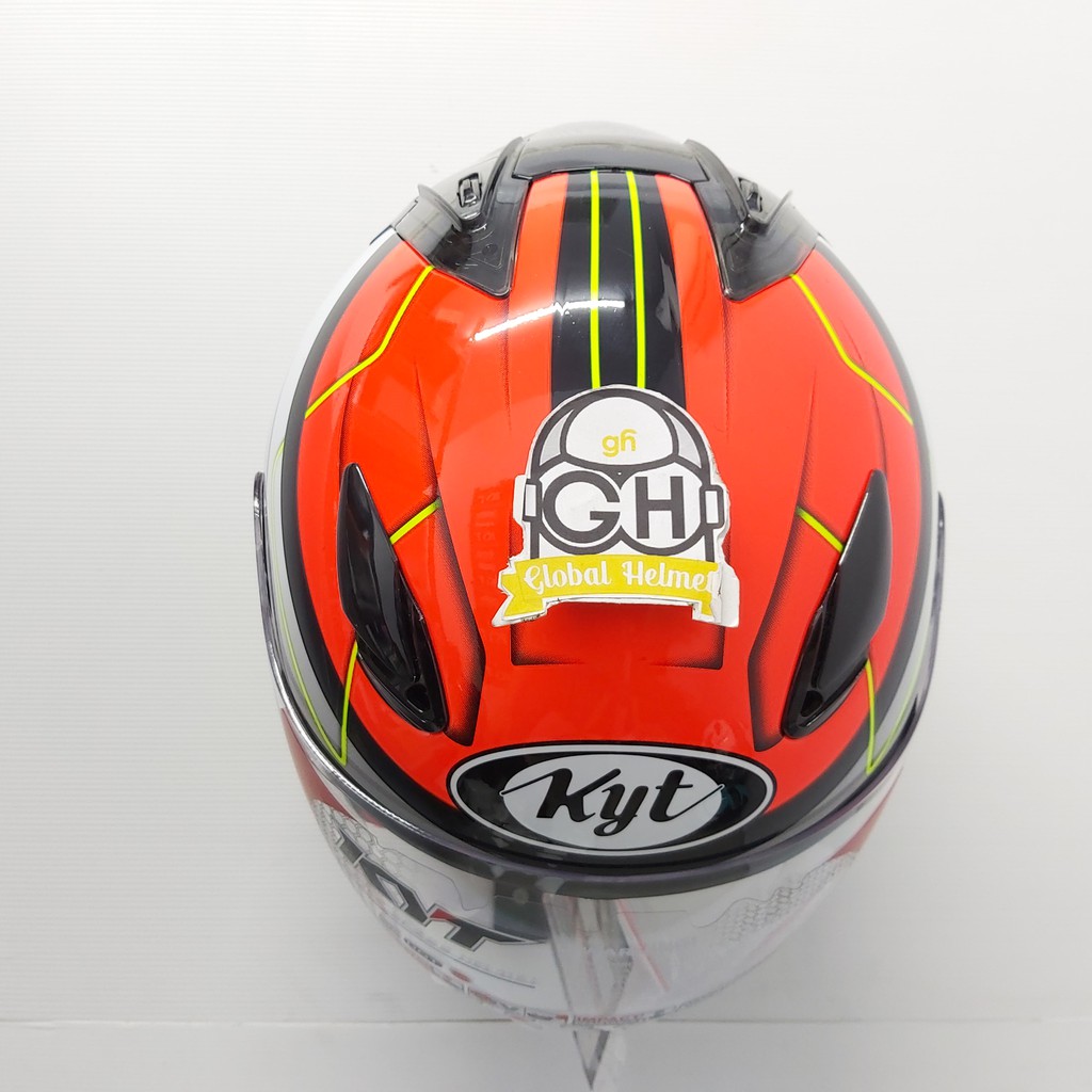 HELM HALF FACE KYT DJ MARU KYT DJMARU MOTIF #13 BLACK RED FLUO